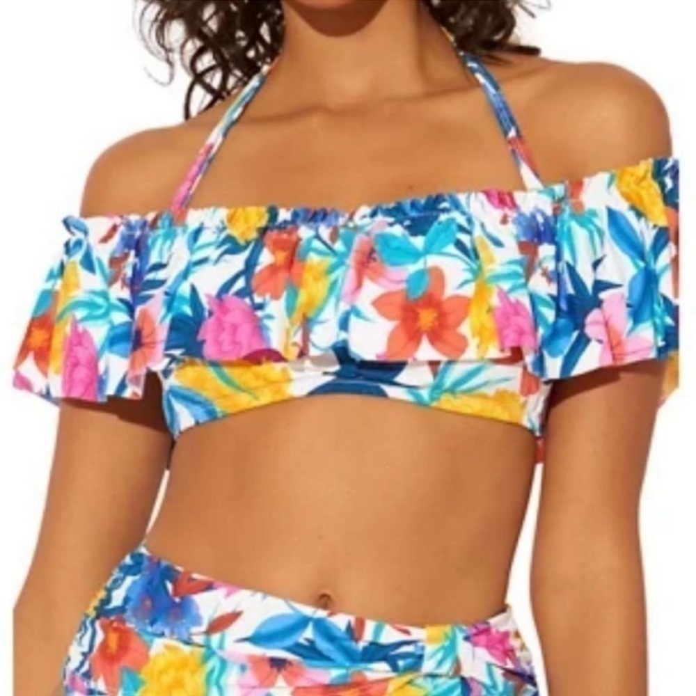 Bleu Rod Beattie Off The Shoulder Bikini Swimsuit Top Size 8